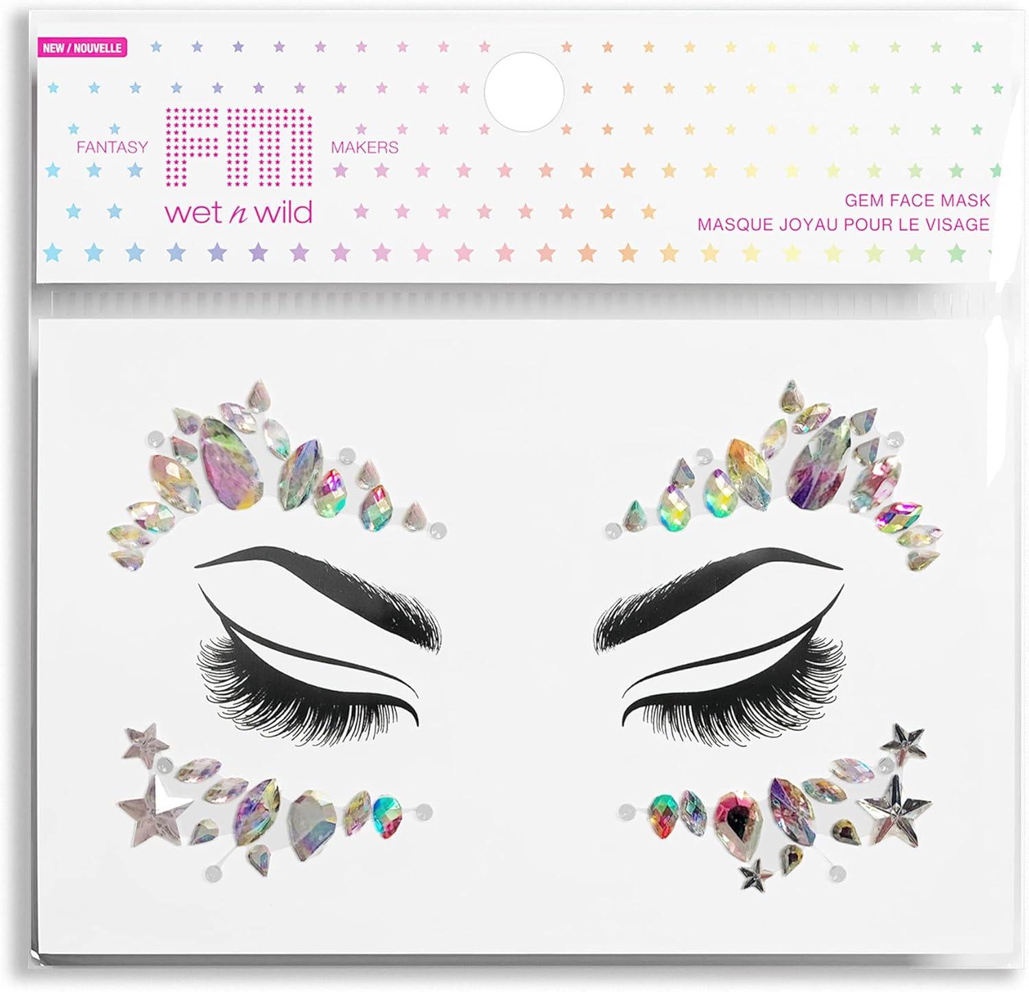 wet n wild Fantasy Makers Gem Face Mask, Face Crystals, Face Jewels, Face Gems, Face Gems, Rhinestone For Party, Fave, Festival, Dress Up, Temporary Tattoo Stickers, Cosmic Queen
