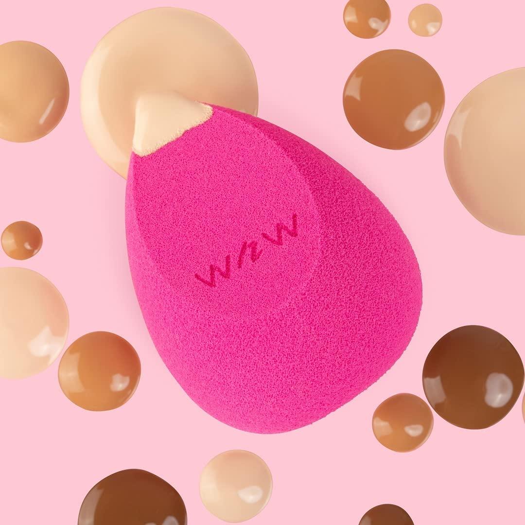 wet n wild Makeup Sponge – Low Product Absorption for Streak-Free Application, Effortless Blending Beauty for a Smooth Professional Looking Finish, Cruelty-Free & Vegan-Microfiber(Pink)