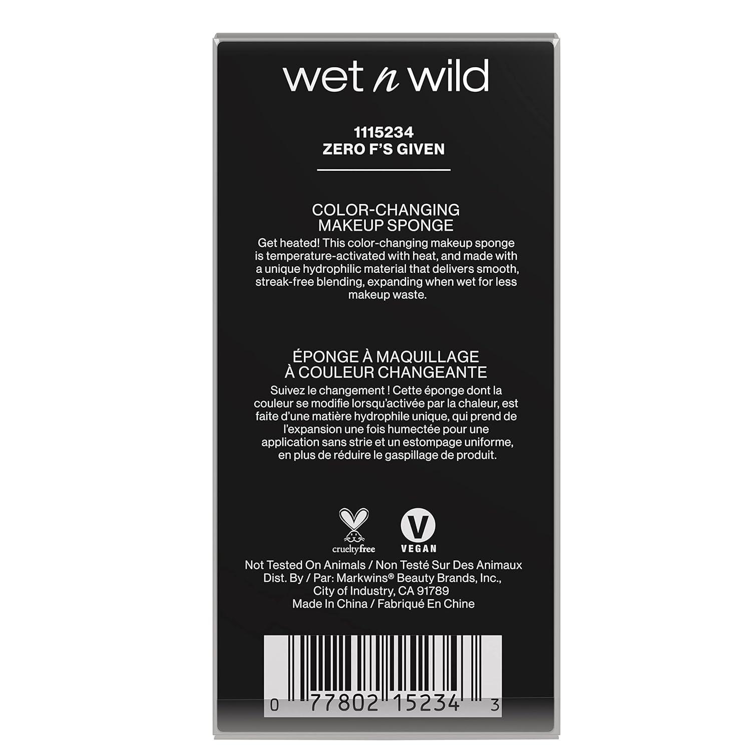 wet n wild Makeup Sponge – Low Product Absorption for Streak-Free Application, Effortless Blending Beauty for a Smooth Professional Looking Finish, Cruelty-Free & Vegan-Microfiber(Zeros F’s Given)