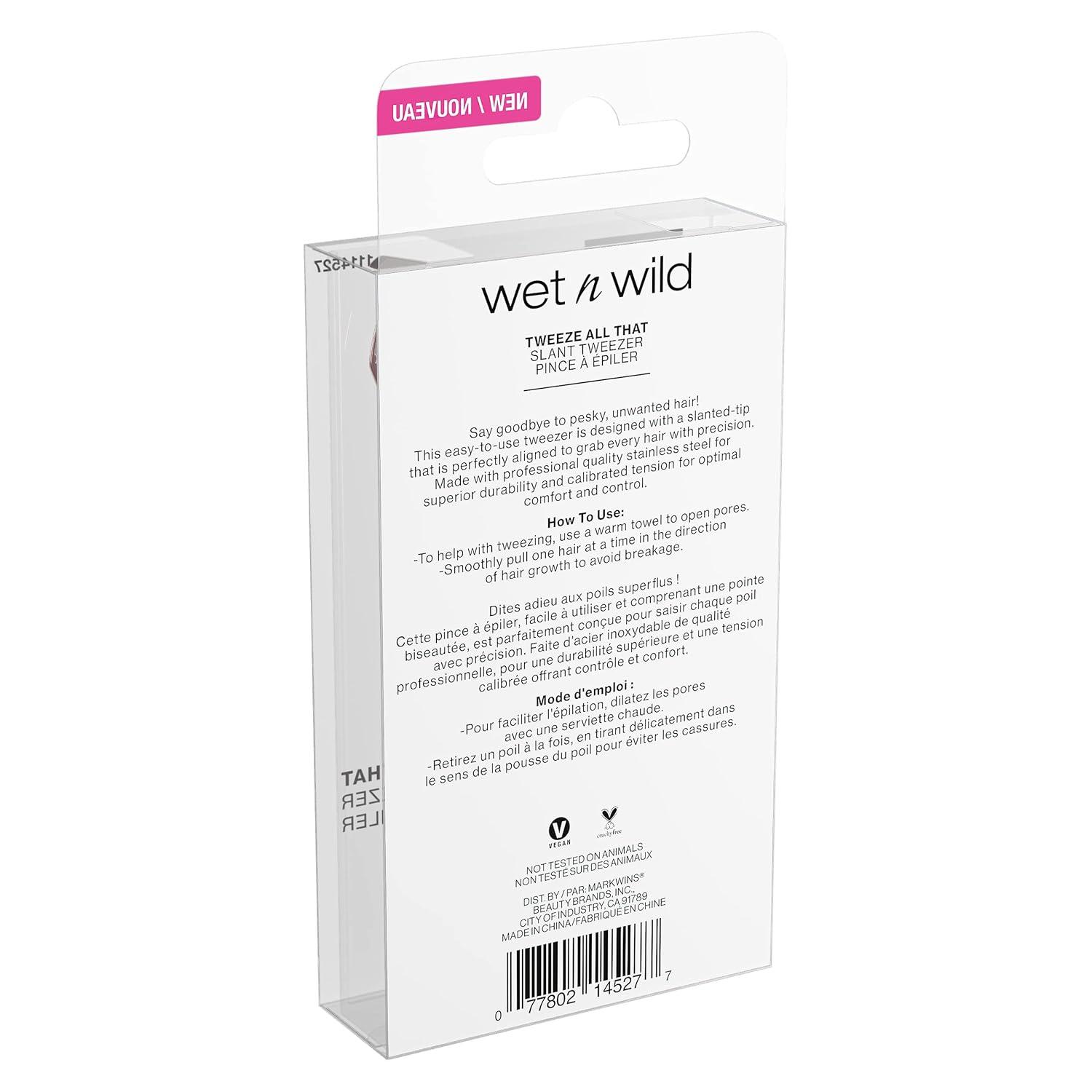 wet n wild Beauty Eyebrow Tweezers Hair Removal Tweezers, Pointed Precision with Sharp Needle Nose Point Tweezers for Men, Women & Kids, Stainless Steel
