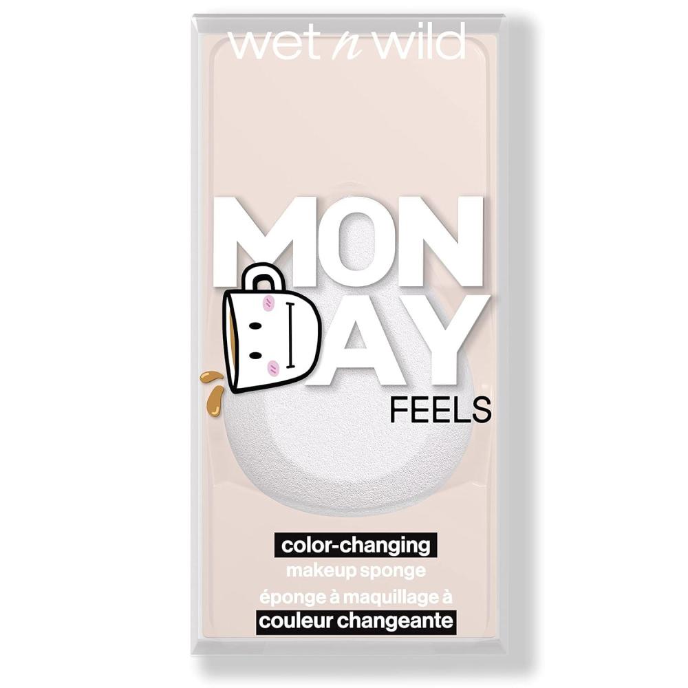 wet n wild Makeup Sponge – Low Product Absorption for Streak-Free Application, Effortless Blending Beauty for a Smooth Professional Looking Finish, Cruelty-Free & Vegan-Microfiber(Monday Feels)