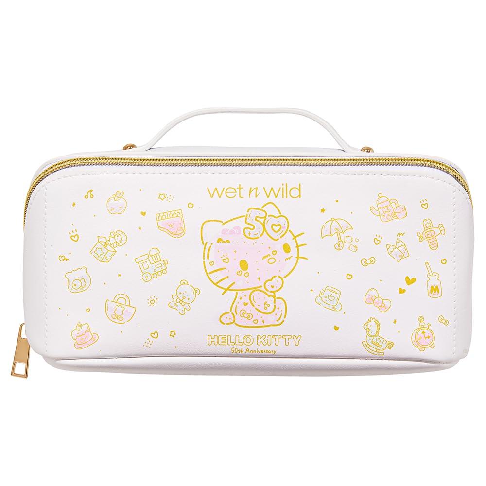 wet n wild Hello Kitty Makeup Bag, Unique Travel Friendly Design, 50th Anniversary Soft Pink Print, Cruelty-Free & Vegan