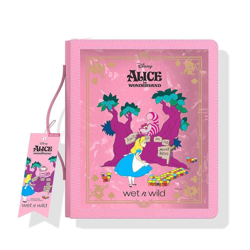 wet n wild Alice in Wonderland Makeup Bag, Limited Edition Collection Travel Pouch with Full-Zip Closure & Flexible Cotton Design(Alice in Wonderland)