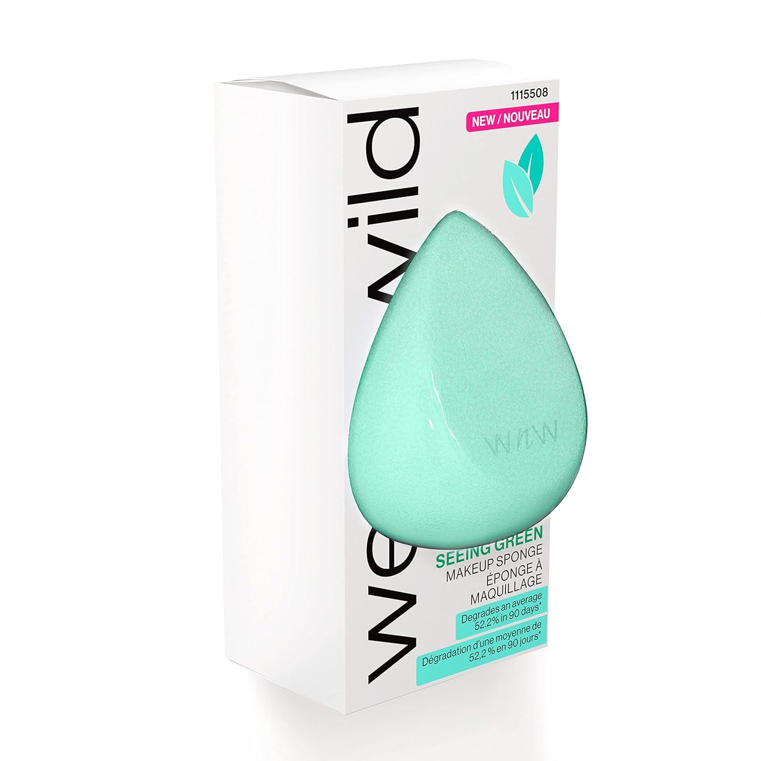 wet n wild Makeup Sponge – Low Product Absorption for Streak-Free Application, Effortless Blending Beauty for a Smooth Professional Looking Finish, Cruelty-Free & Vegan-Microfiber(Seeing Green)