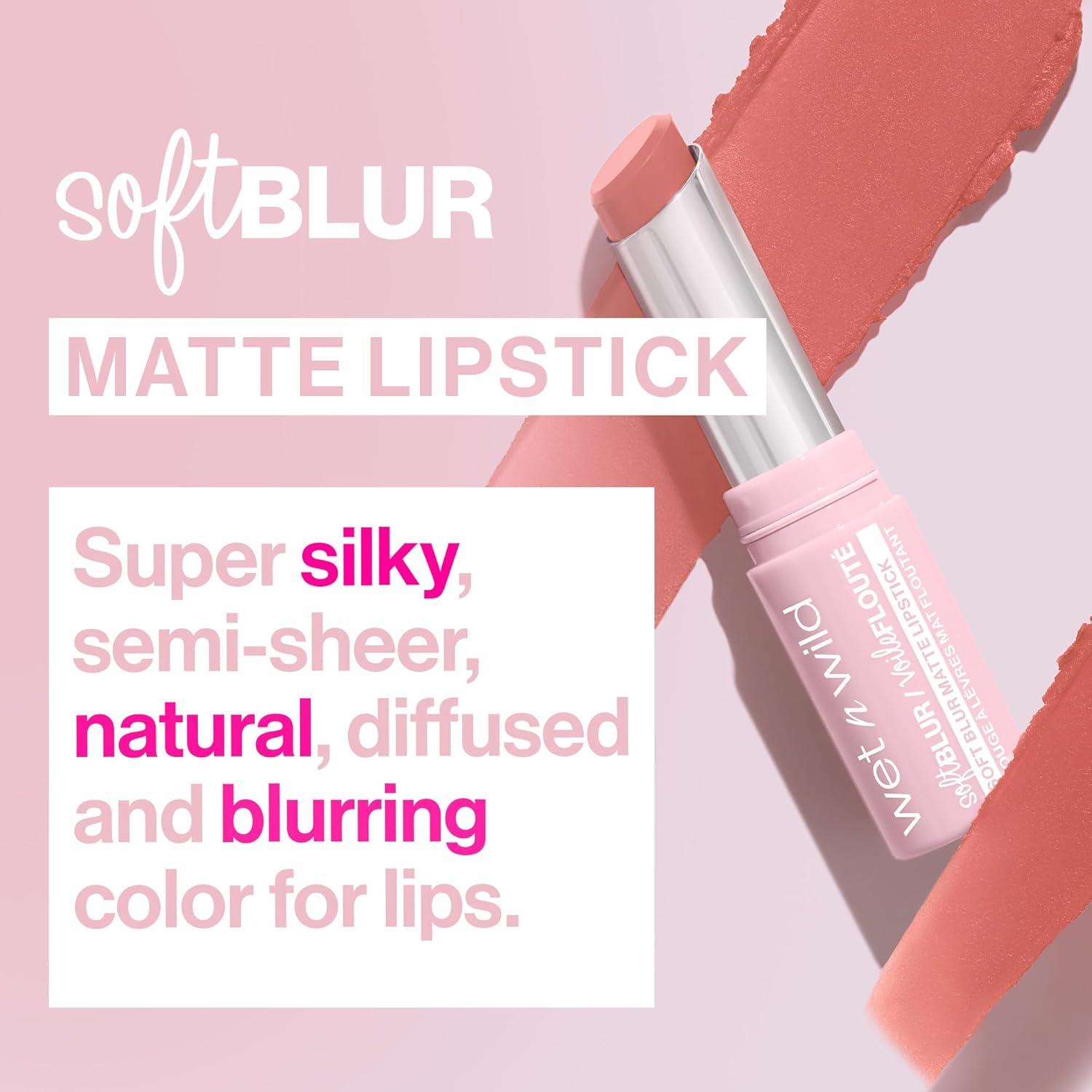 wet n wild Soft Blur Matte Lipstick, Velvety Semi-Sheer Buildable Color, Soft Matte Powdery Finish, Comfortable Wear, Vegan & Cruelty-Free – Apricot Smoothie(Little Red Rosette)