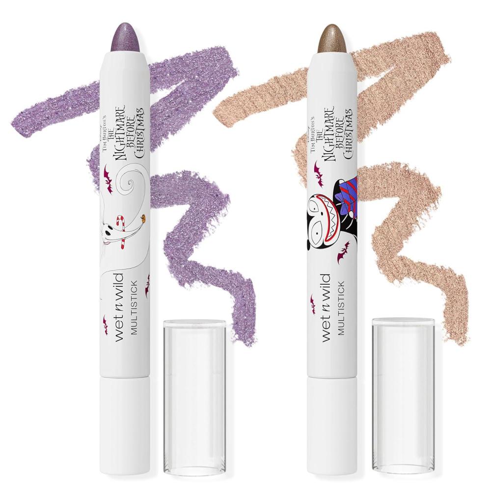wet n wild Nightmare Before Christmas 2-Piece Multistick Set, Shimmer Finish for Eyes, Lips & Face, Nourishing Cream Formula, Cruelty-Free
