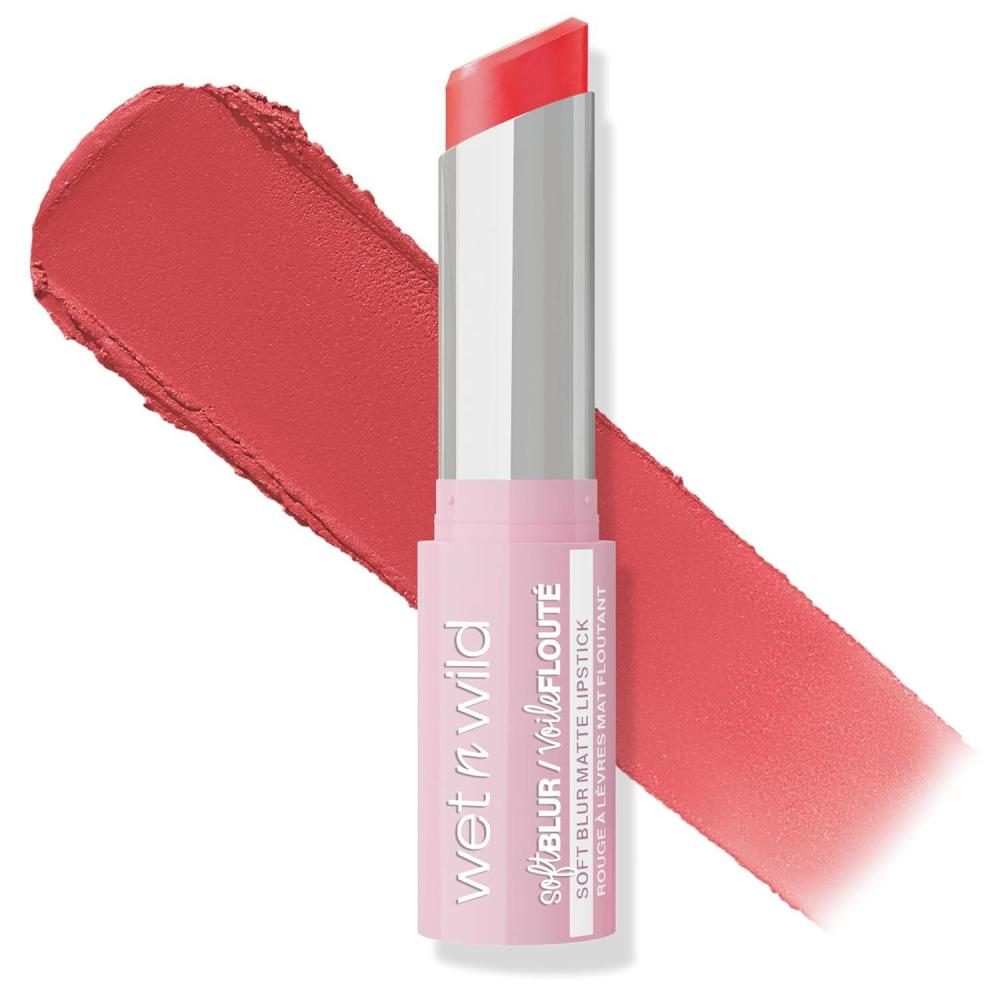 wet n wild Soft Blur Matte Lipstick, Velvety Semi-Sheer Buildable Color, Soft Matte Powdery Finish, Comfortable Wear, Vegan & Cruelty-Free – Apricot Smoothie(Bali Blossom)