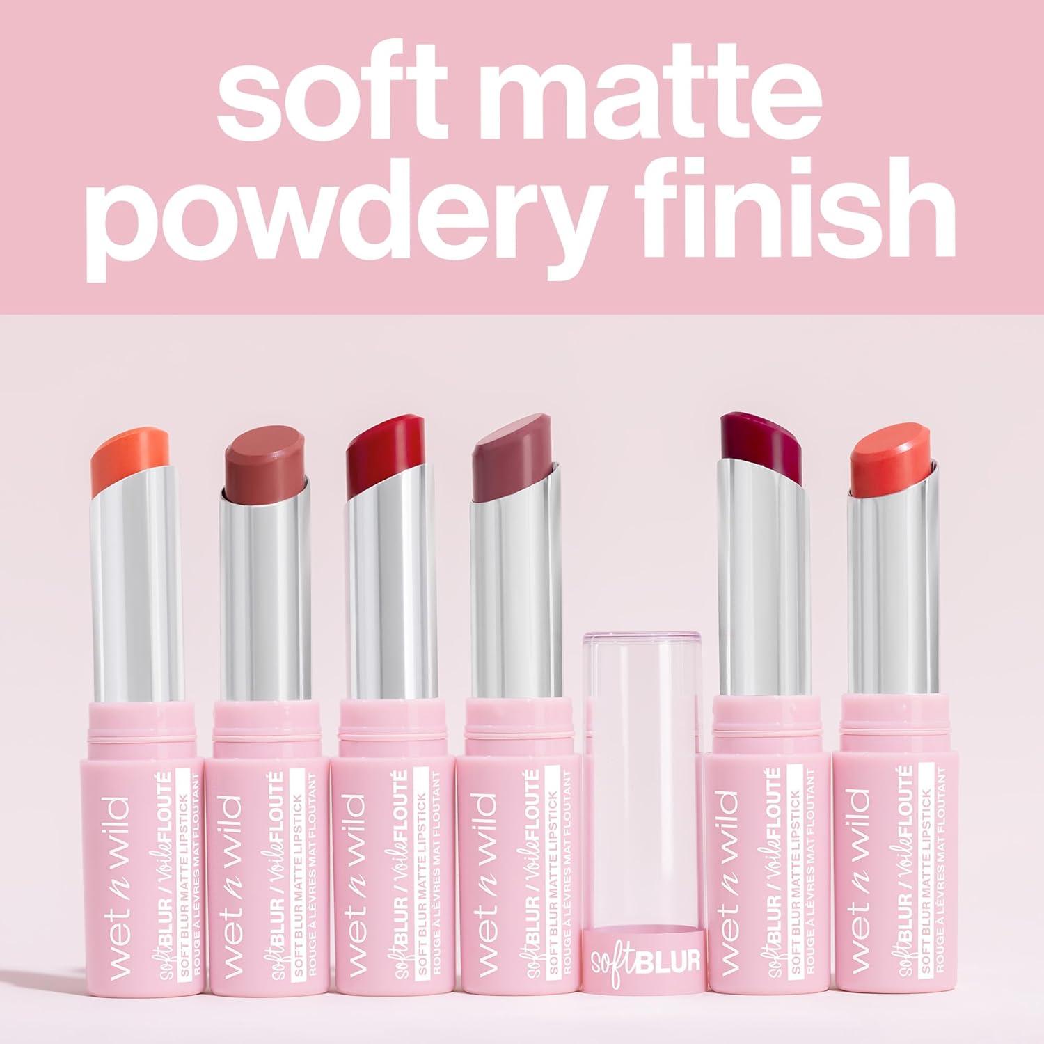 wet n wild Soft Blur Matte Lipstick, Velvety Semi-Sheer Buildable Color, Soft Matte Powdery Finish, Comfortable Wear, Vegan & Cruelty-Free – Apricot Smoothie(Bali Blossom)