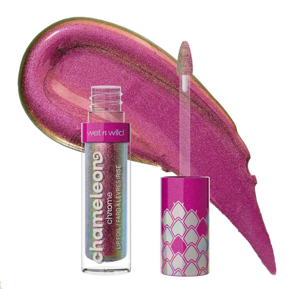 wet n wild Chameleon Chrome Lip Foil, Bold Light-Reflecting Pigments, Multidimensional Shine, Non-Sticky Smooth Formula,Vegan & Cruelty-Free – Halo’s Way(Celestial Dance)
