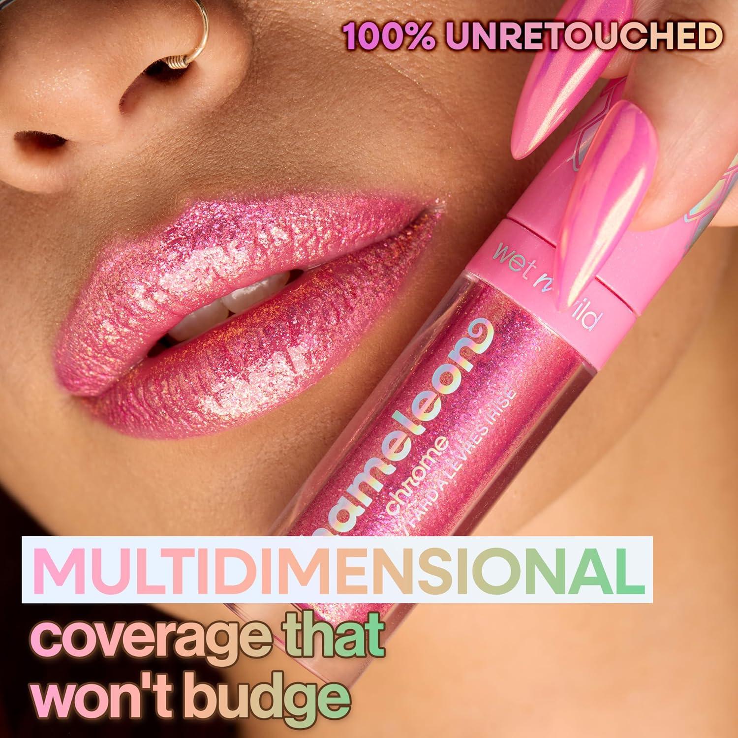 wet n wild Chameleon Chrome Lip Foil, Bold Light-Reflecting Pigments, Multidimensional Shine, Non-Sticky Smooth Formula,Vegan & Cruelty-Free – Halo’s Way(Halo’s Way)