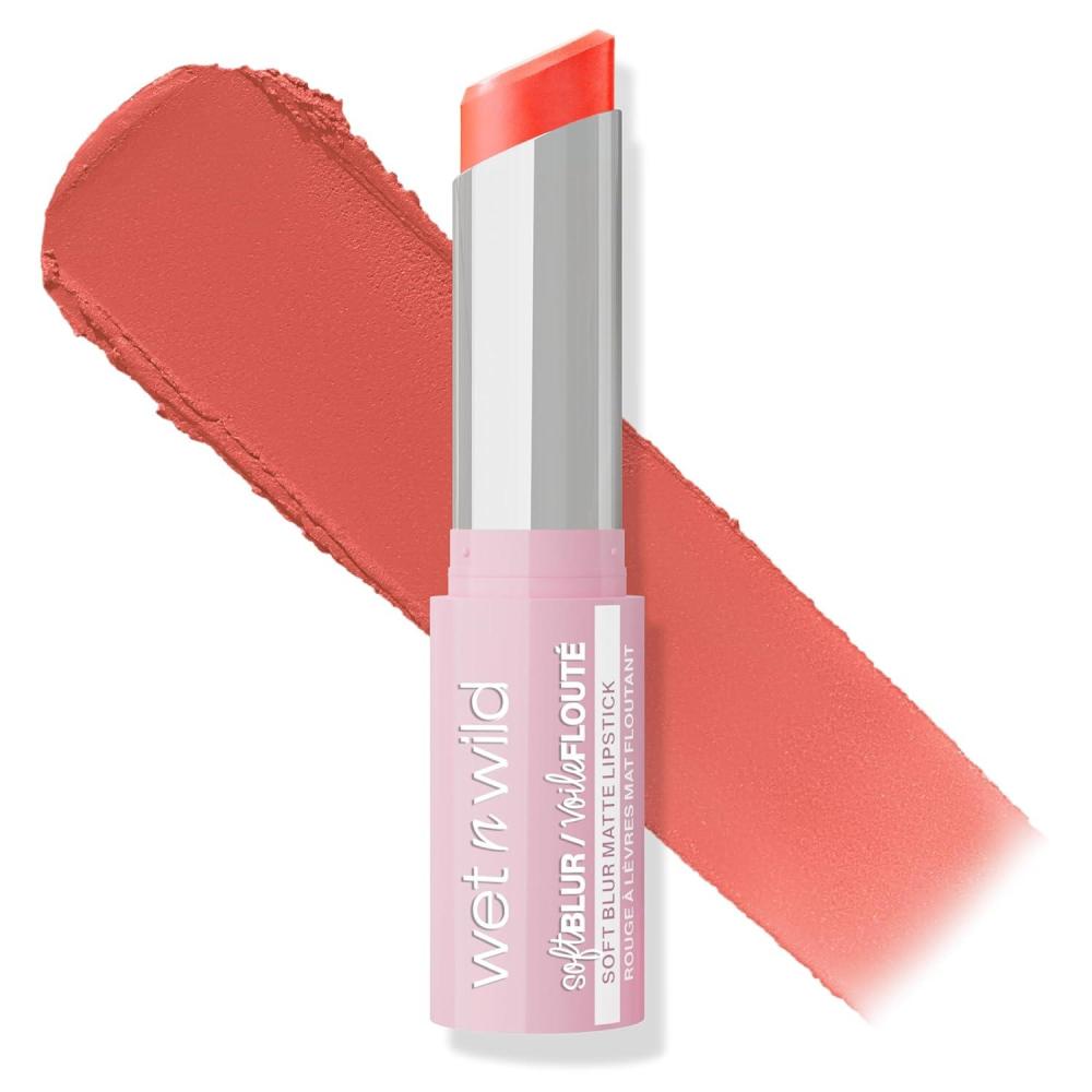 wet n wild Soft Blur Matte Lipstick, Velvety Semi-Sheer Buildable Color, Soft Matte Powdery Finish, Comfortable Wear, Vegan & Cruelty-Free – Apricot Smoothie(Apricot Smoothie)