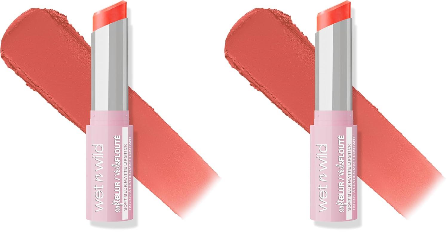 wet n wild Soft Blur Matte Lipstick, Velvety Semi-Sheer Buildable Color, Soft Matte Powdery Finish, Comfortable Wear, Vegan & Cruelty-Free – Apricot Smoothie(Apricot Smoothie)