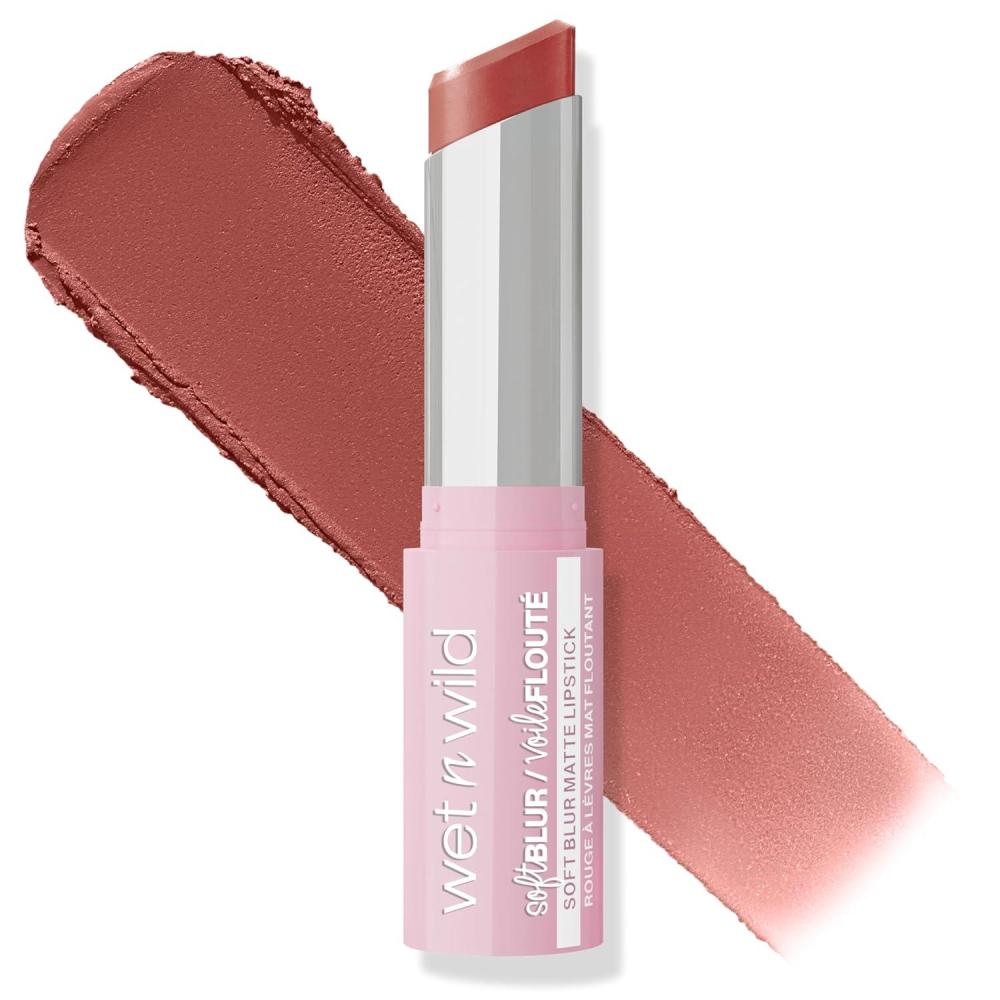 wet n wild Soft Blur Matte Lipstick, Velvety Semi-Sheer Buildable Color, Soft Matte Powdery Finish, Comfortable Wear, Vegan & Cruelty-Free – Apricot Smoothie(Nude for Love)