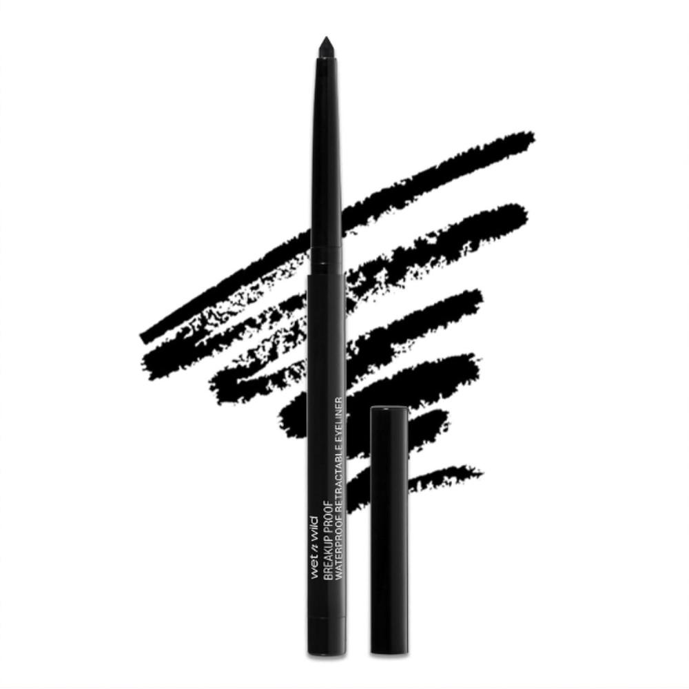 wet n wild Mega Last Breakup Proof Waterproof Retractable Gel Eyeliner – Ultra Pigmented 16-Hour Long Wear, Smudge Proof Satin Finish Formula, Cruelty-Free & Vegan – Charcoal(Blackest Black)