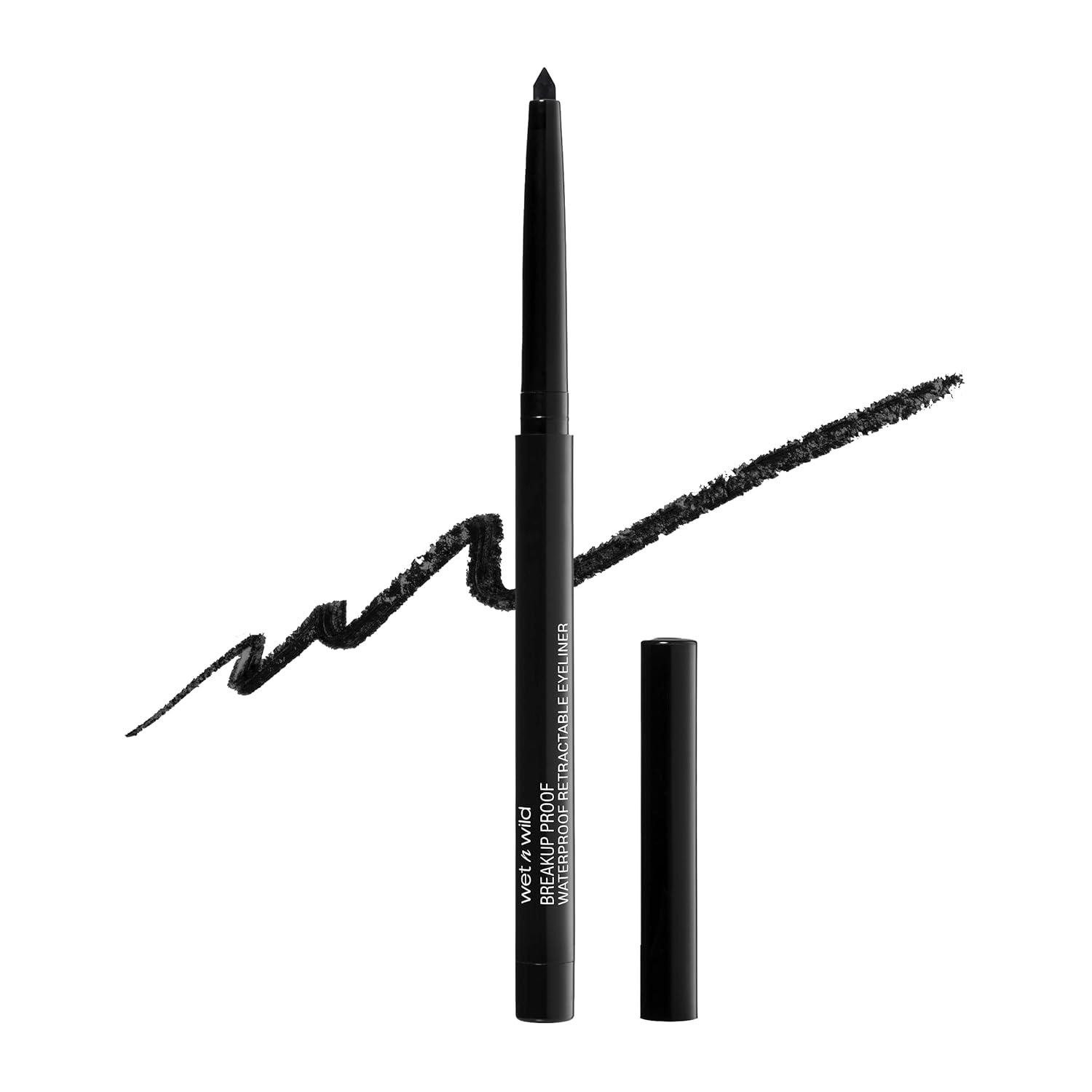 wet n wild Mega Last Breakup Proof Waterproof Retractable Gel Eyeliner – Ultra Pigmented 16-Hour Long Wear, Smudge Proof Satin Finish Formula, Cruelty-Free & Vegan – Charcoal(Blackest Black)