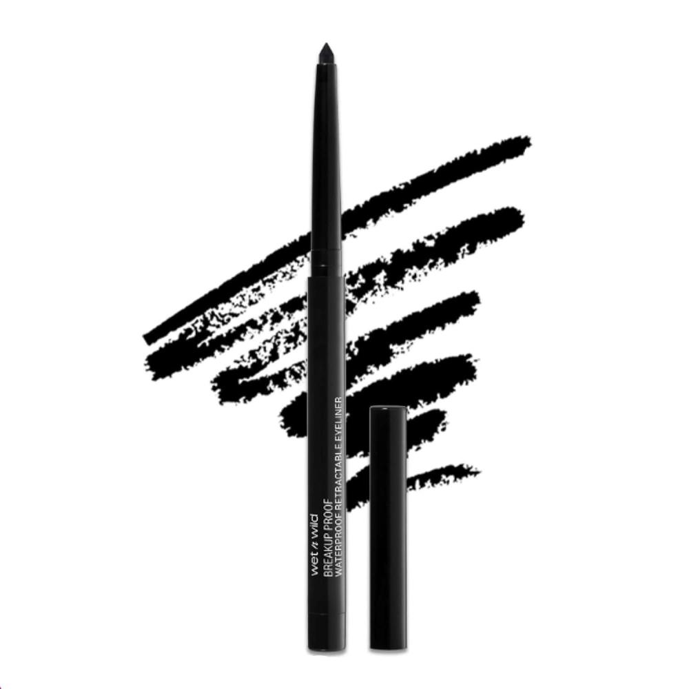 wet n wild Mega Last Breakup Proof Waterproof Retractable Gel Eyeliner – Ultra Pigmented 16-Hour Long Wear, Smudge Proof Satin Finish Formula, Cruelty-Free & Vegan – Charcoal(Black)