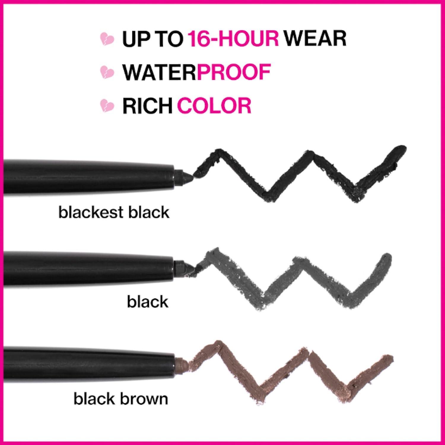 wet n wild Mega Last Breakup Proof Waterproof Retractable Gel Eyeliner – Ultra Pigmented 16-Hour Long Wear, Smudge Proof Satin Finish Formula, Cruelty-Free & Vegan – Charcoal(Black)