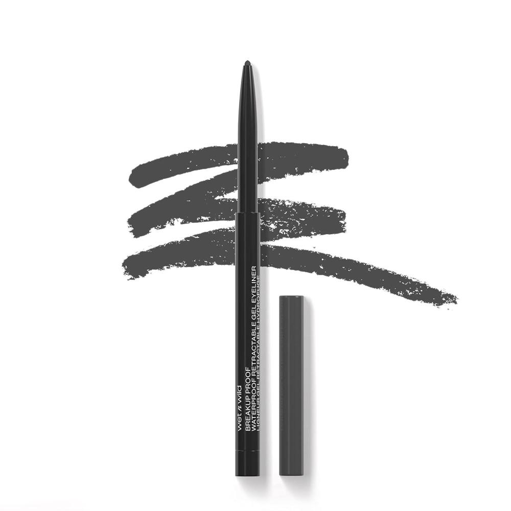 wet n wild Mega Last Breakup Proof Waterproof Retractable Gel Eyeliner – Ultra Pigmented 16-Hour Long Wear, Smudge Proof Satin Finish Formula, Cruelty-Free & Vegan – Charcoal(Charcoal)