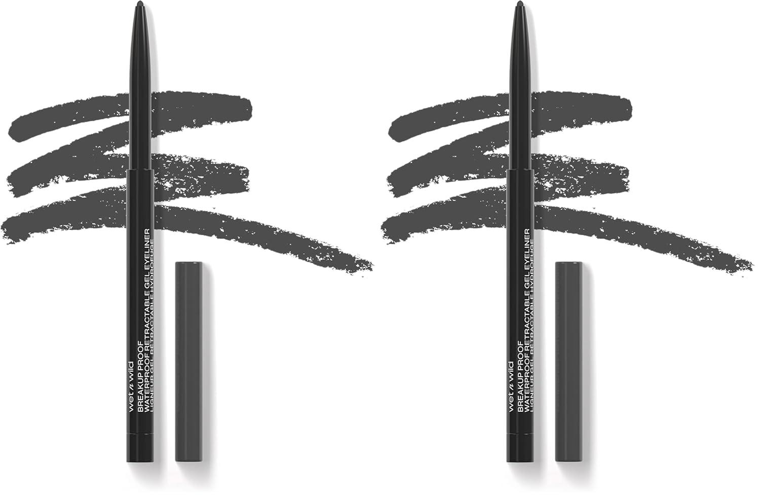 wet n wild Mega Last Breakup Proof Waterproof Retractable Gel Eyeliner – Ultra Pigmented 16-Hour Long Wear, Smudge Proof Satin Finish Formula, Cruelty-Free & Vegan – Charcoal(Charcoal)