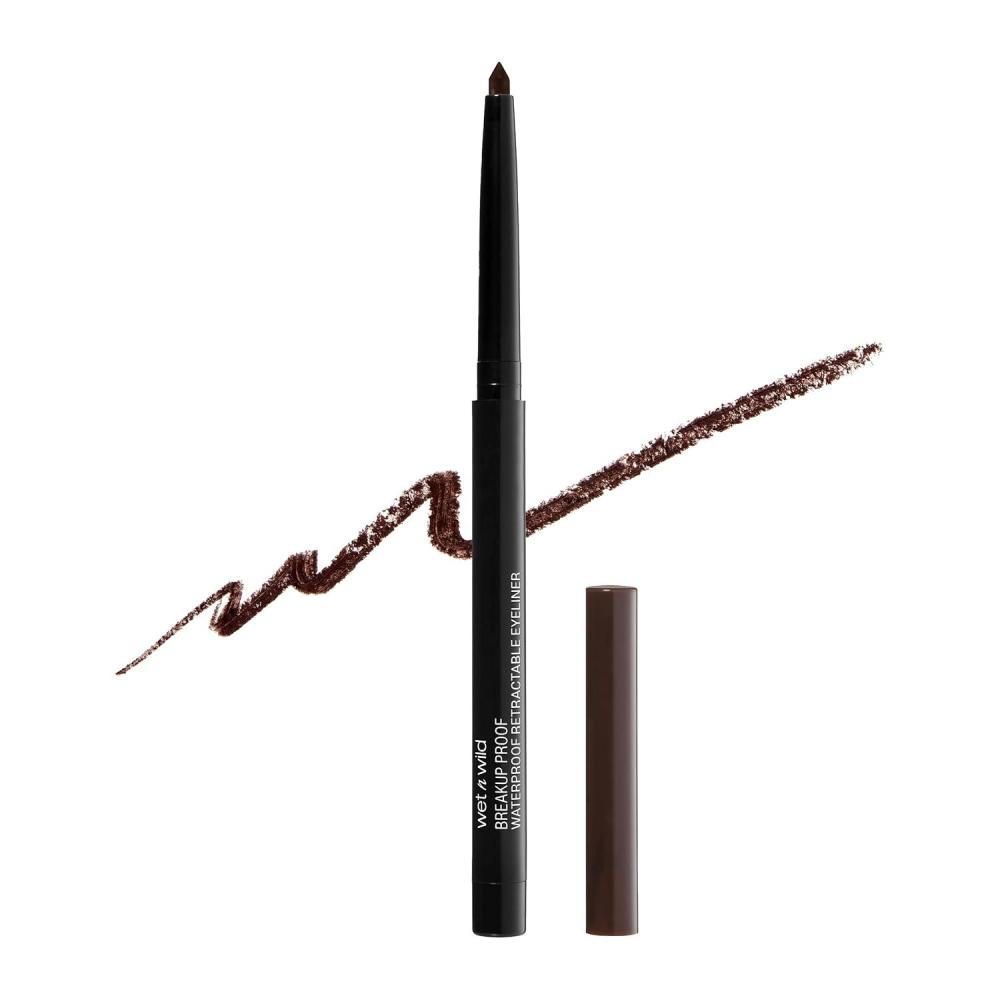 wet n wild Mega Last Breakup Proof Waterproof Retractable Gel Eyeliner – Ultra Pigmented 16-Hour Long Wear, Smudge Proof Satin Finish Formula, Cruelty-Free & Vegan – Charcoal(Black Brown)