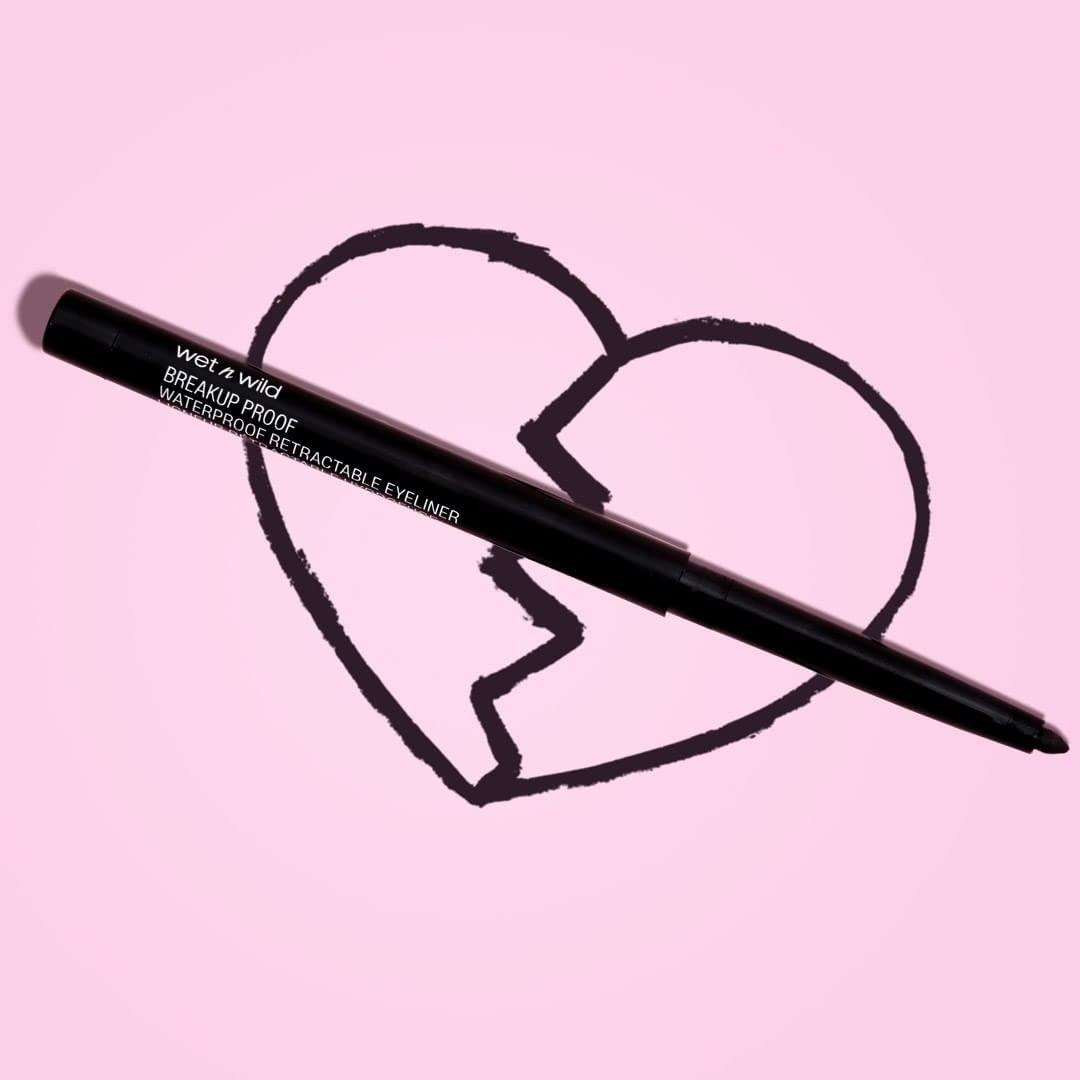 wet n wild Mega Last Breakup Proof Waterproof Retractable Gel Eyeliner – Ultra Pigmented 16-Hour Long Wear, Smudge Proof Satin Finish Formula, Cruelty-Free & Vegan – Charcoal(Black Brown)