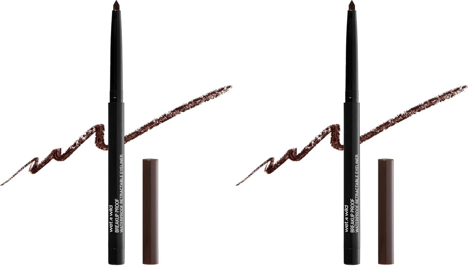 wet n wild Mega Last Breakup Proof Waterproof Retractable Gel Eyeliner – Ultra Pigmented 16-Hour Long Wear, Smudge Proof Satin Finish Formula, Cruelty-Free & Vegan – Charcoal(Black Brown)
