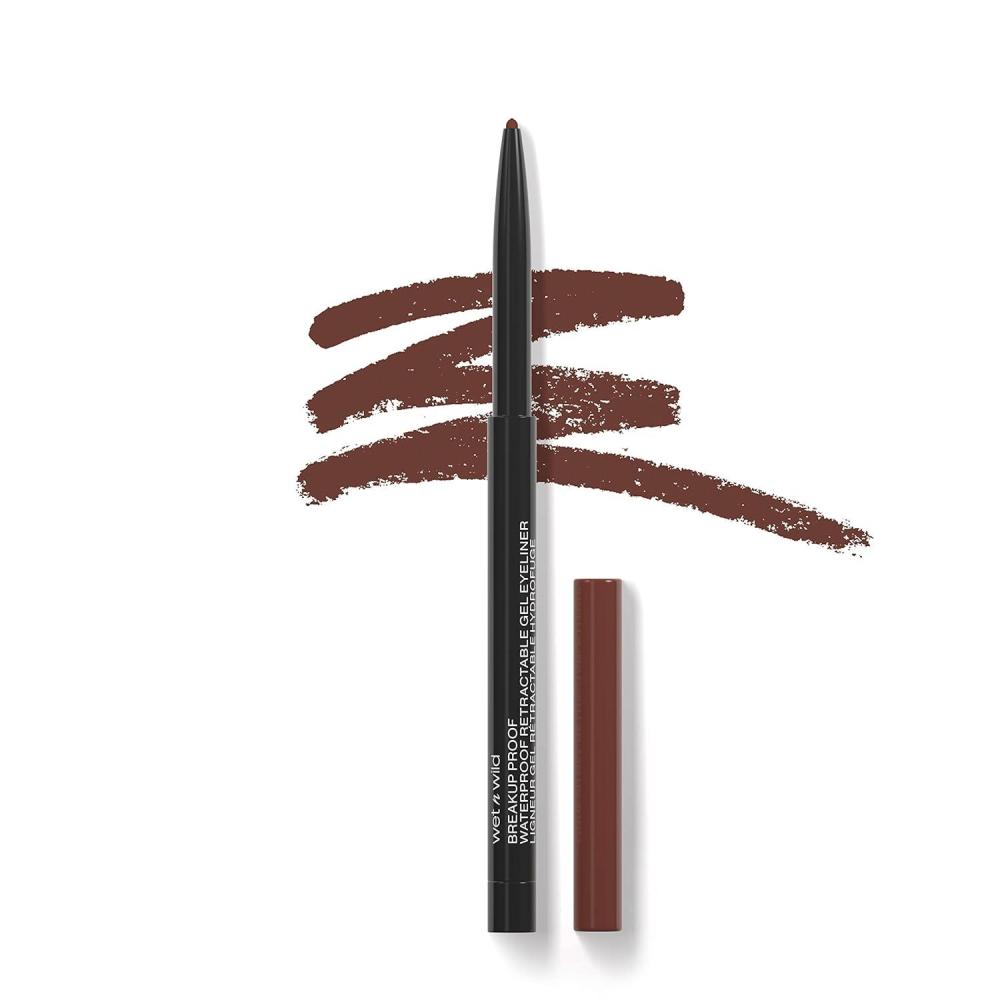wet n wild Mega Last Breakup Proof Waterproof Retractable Gel Eyeliner – Ultra Pigmented 16-Hour Long Wear, Smudge Proof Satin Finish Formula, Cruelty-Free & Vegan – Charcoal(Brick Brown)