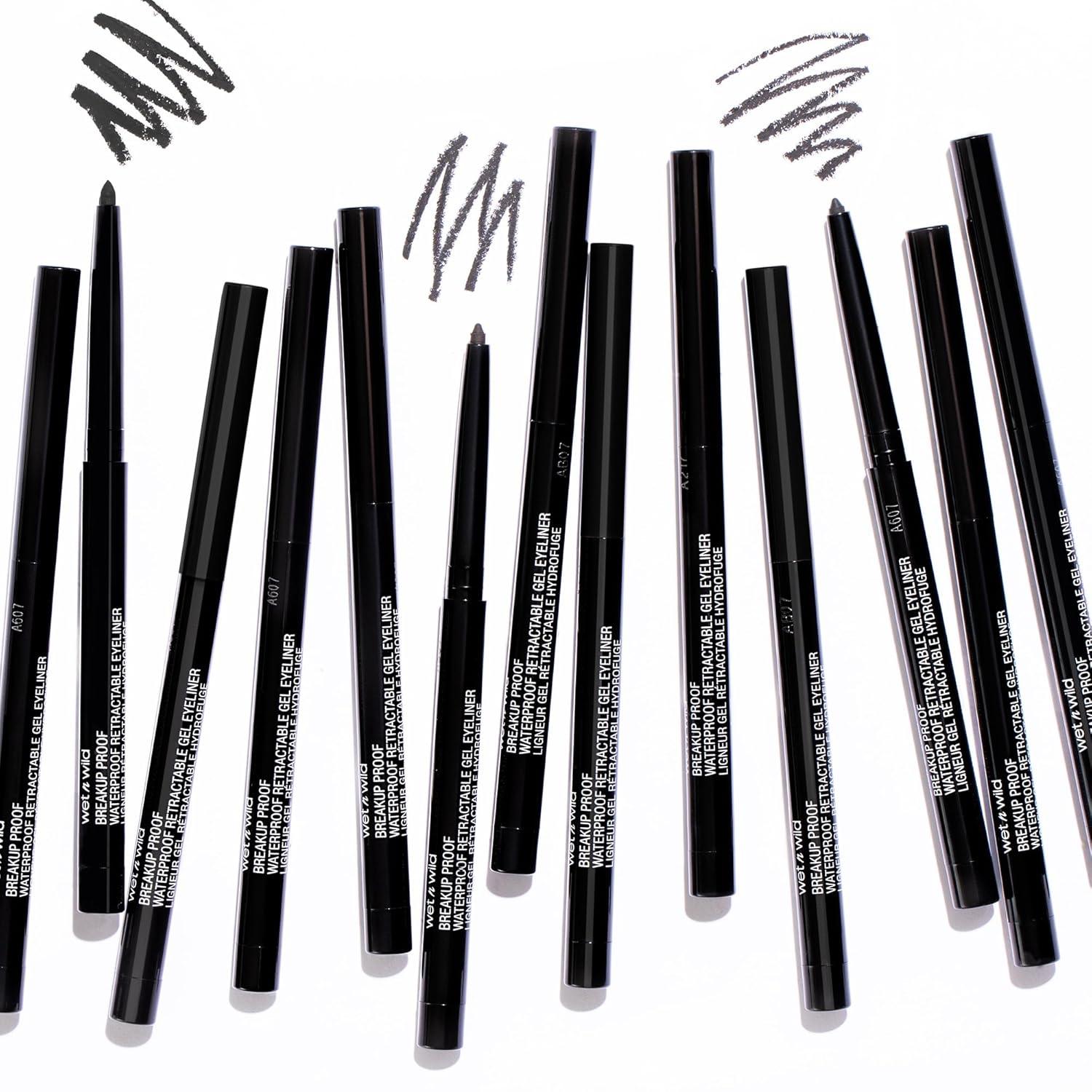 wet n wild Mega Last Breakup Proof Waterproof Retractable Gel Eyeliner – Ultra Pigmented 16-Hour Long Wear, Smudge Proof Satin Finish Formula, Cruelty-Free & Vegan – Charcoal(Brick Brown)